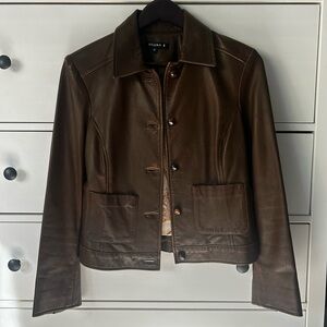 Brown Leather Jacket with Silk Lining